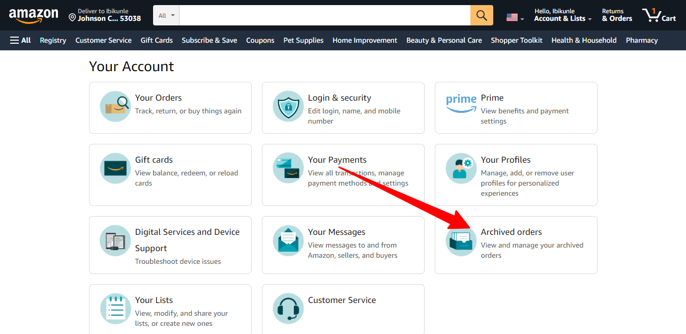 How to find archived orders on Amazon Desktop