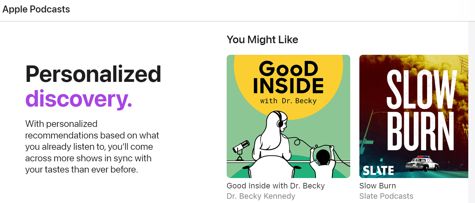 apple podcasts recommended podcasts