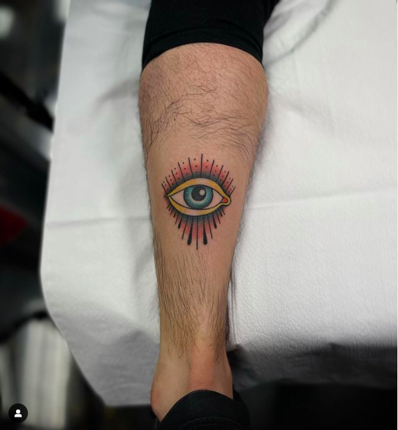 Greenish Blue Eye Tattoo