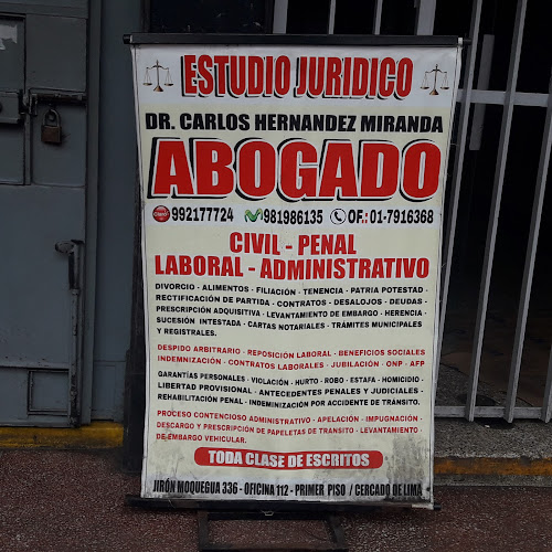 Opiniones de Dr. Carlos Hernández Miranda en Lima - Abogado