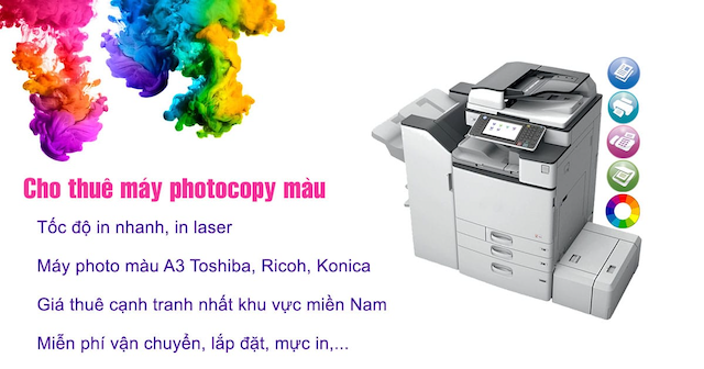 Thuê máy photocopy màu giúp bạn tiết kiệm chi phí đầu tư, chi phí sửa chữa