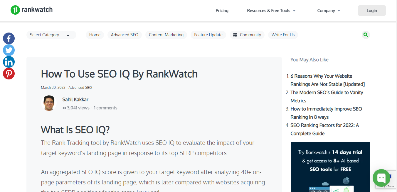 Rankwatch screenshot