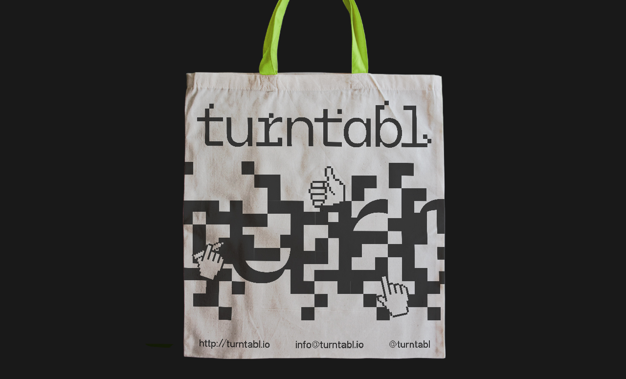 Tote bag design for Turntabl.