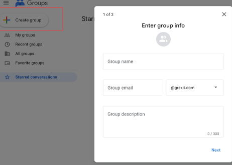 creating google group in gmail