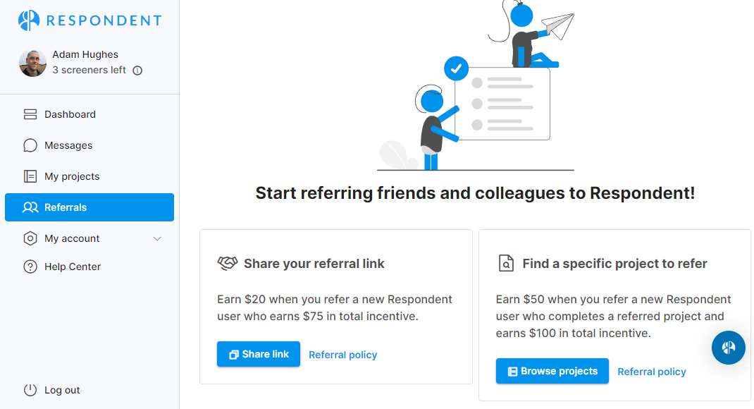 Respondent.io referrals