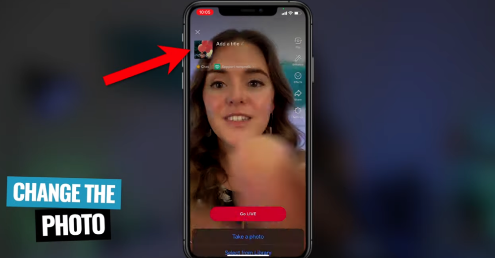 You can set a photo for your TikTok LIVE by pressing the image in the top right