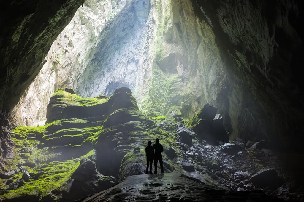Mystery misty cave entrance in Son Doong Cave