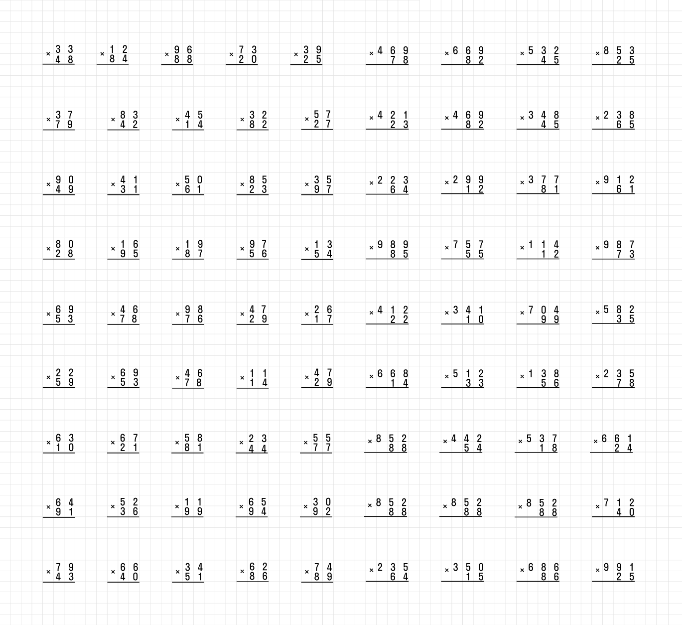 Примеры умножение на двузначное число в столбик. Умножение двузначных чисел в столбик 3 класс. Умножение столбиком двузначных чисел на двузначные. Умножение и деление в столбик тренажер. Умножение в столбик примеры.