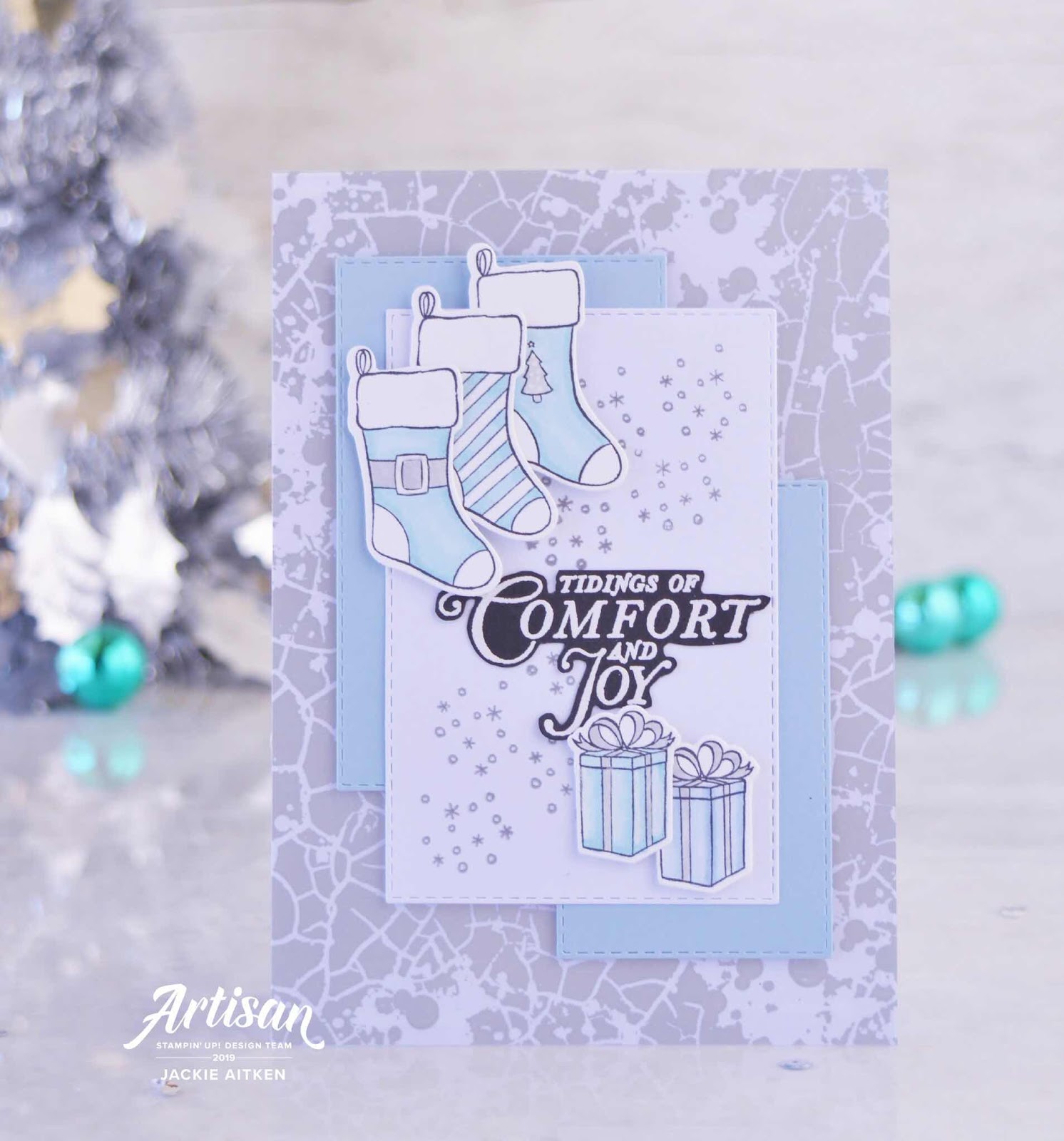 Jaxx Crafty Creations, Stampin Up, Artisan Design Team 2019, Holly Jolly Christmas, Tidings All Around, Mercury Glass Acetate, Still Scenes, Snow Globe Scene Dies, 