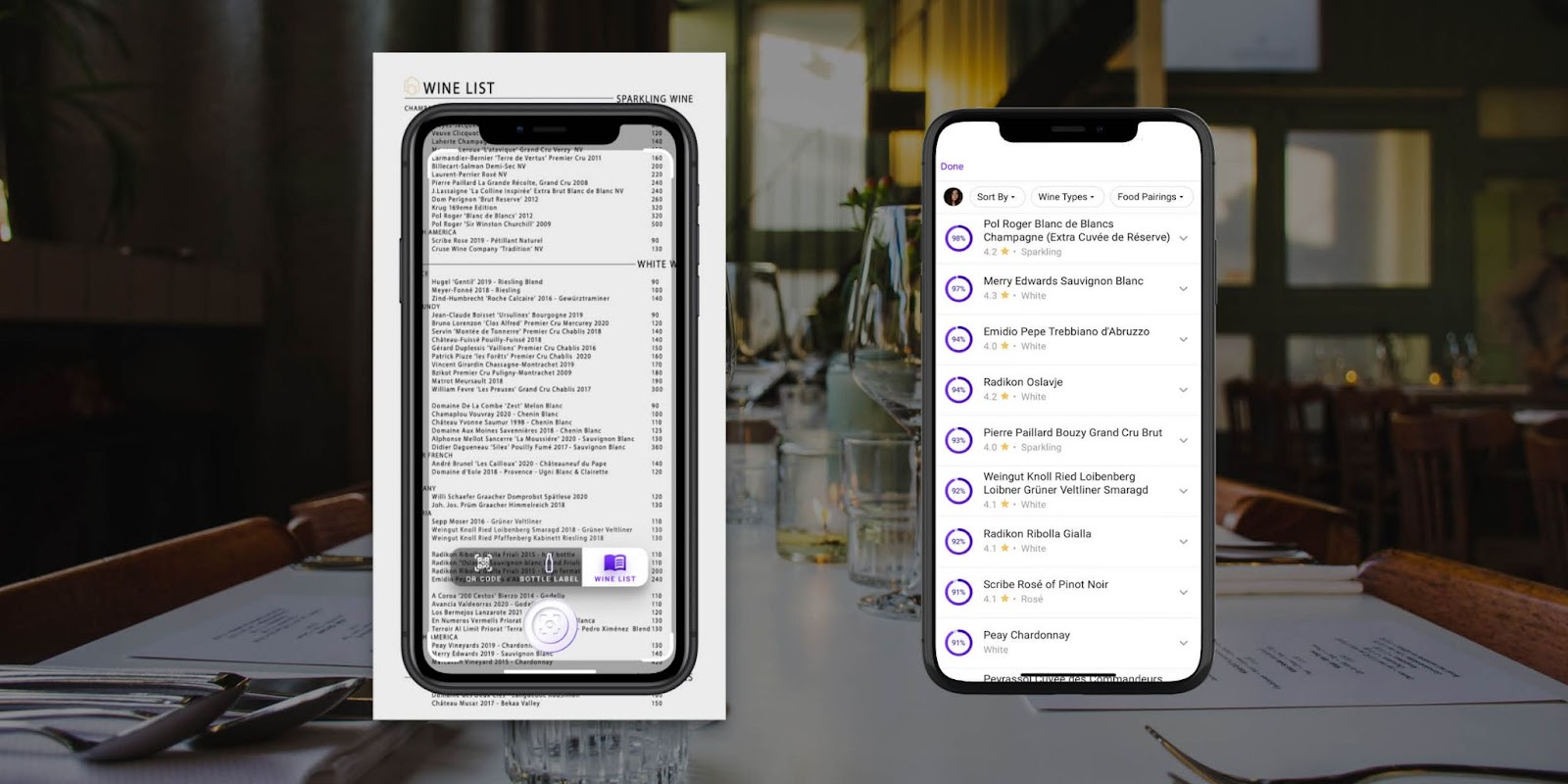 With Sippd's Wine Scanner, you can scan bottle labels and restaurant wine lists in seconds.