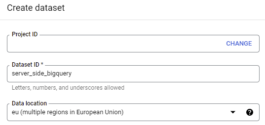 Create a dataset and configure the dataset location