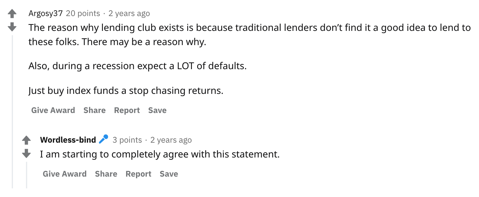 LendingClub investor review reddit