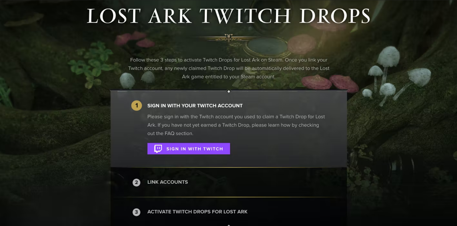 Lost Ark Twitch Drops link page