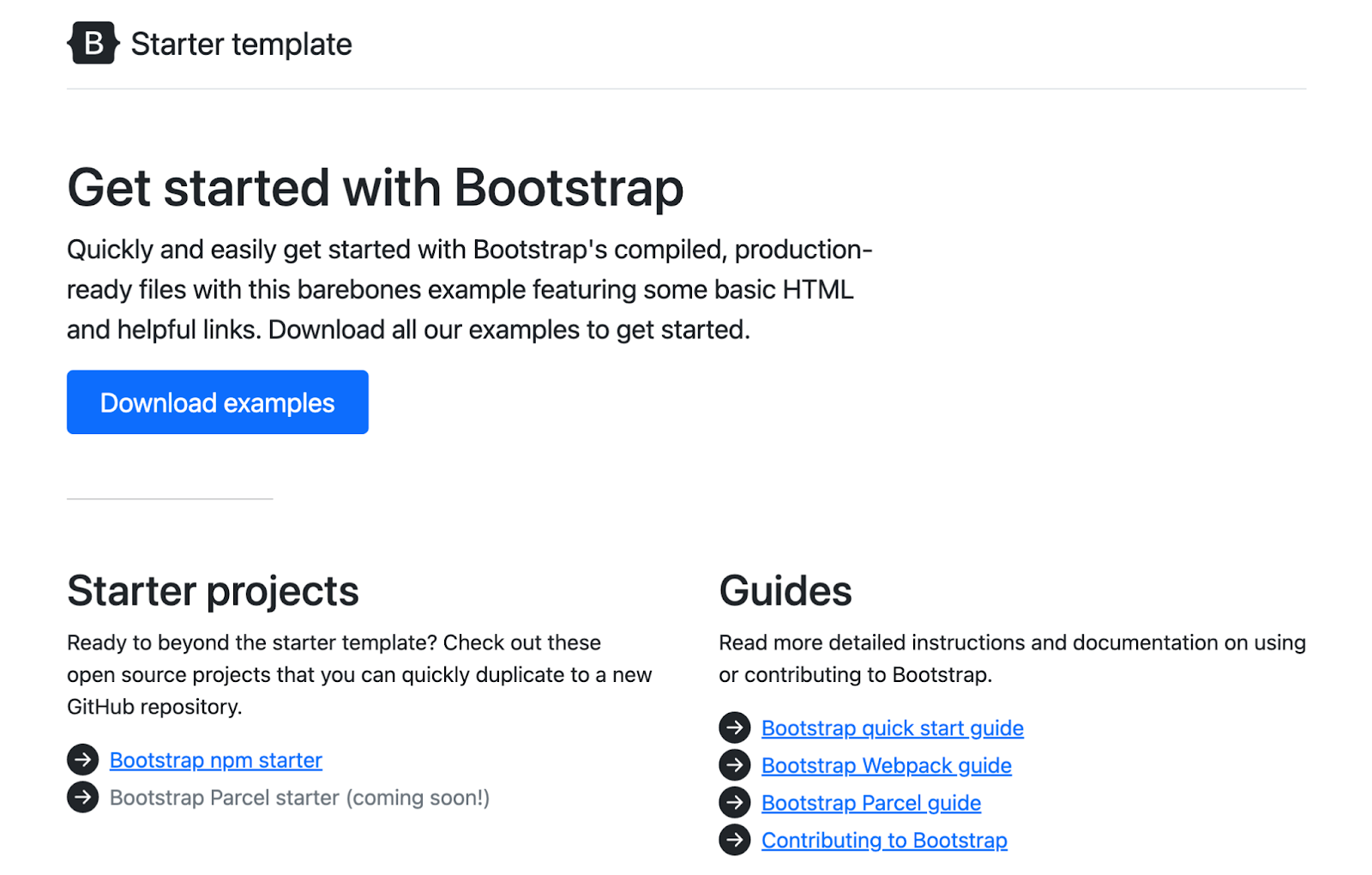 Get started with Boostrap