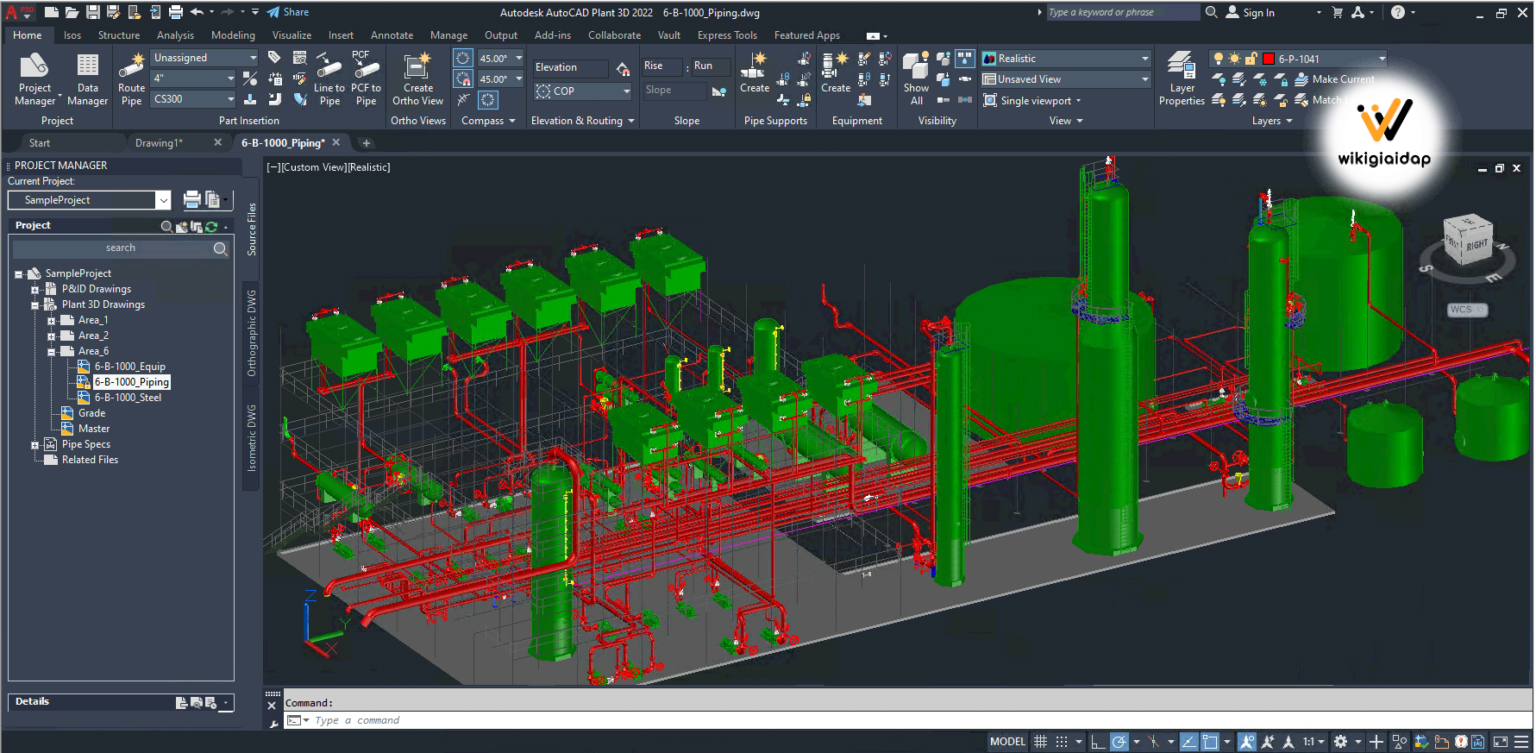 Bộ công cụ 3D Plant autocad 2022