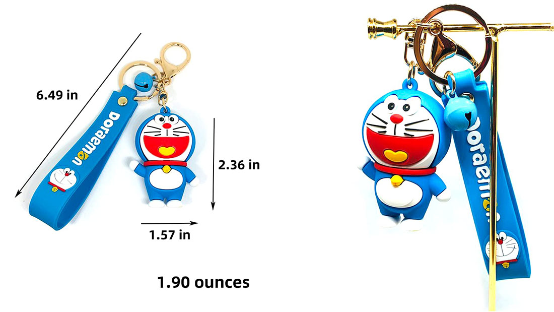adorable Doraemon rubber circle keychain promotional ornaments cheap