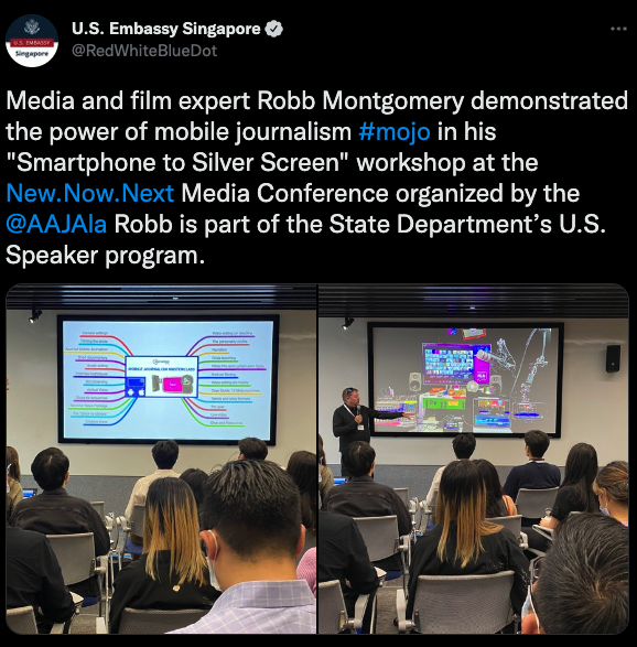 Robb Montgomery presents the Mojo workshop in Singapore at Google HQ, Courtesy of the U.S. Embassy and U.S. Speaker PROGRAM