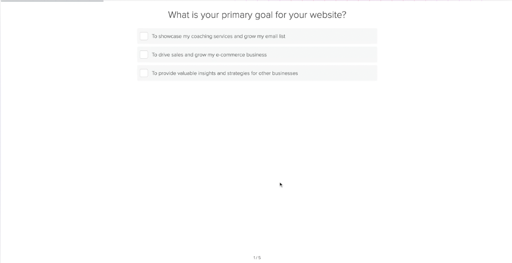 screenshot of Interact quiz question
