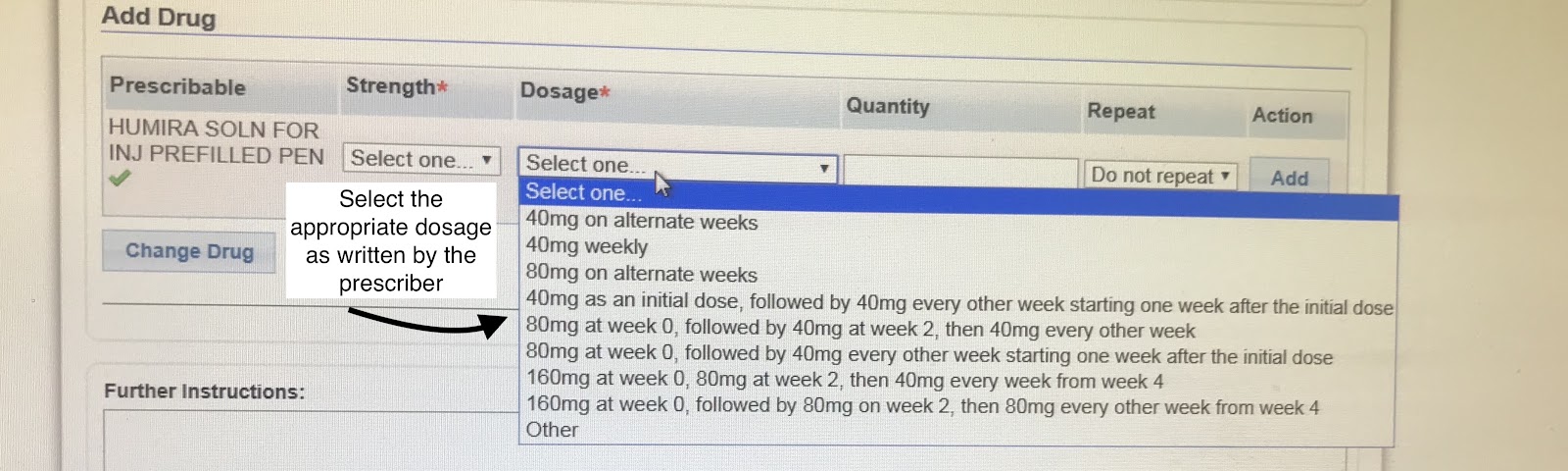  Select the appropriate dosage