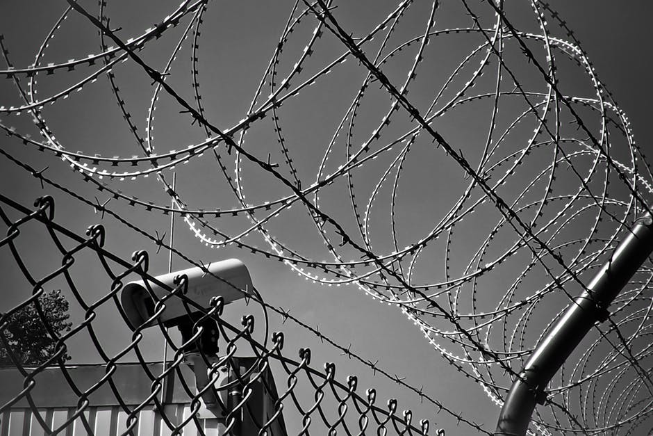 abstract, barbed wire, black white