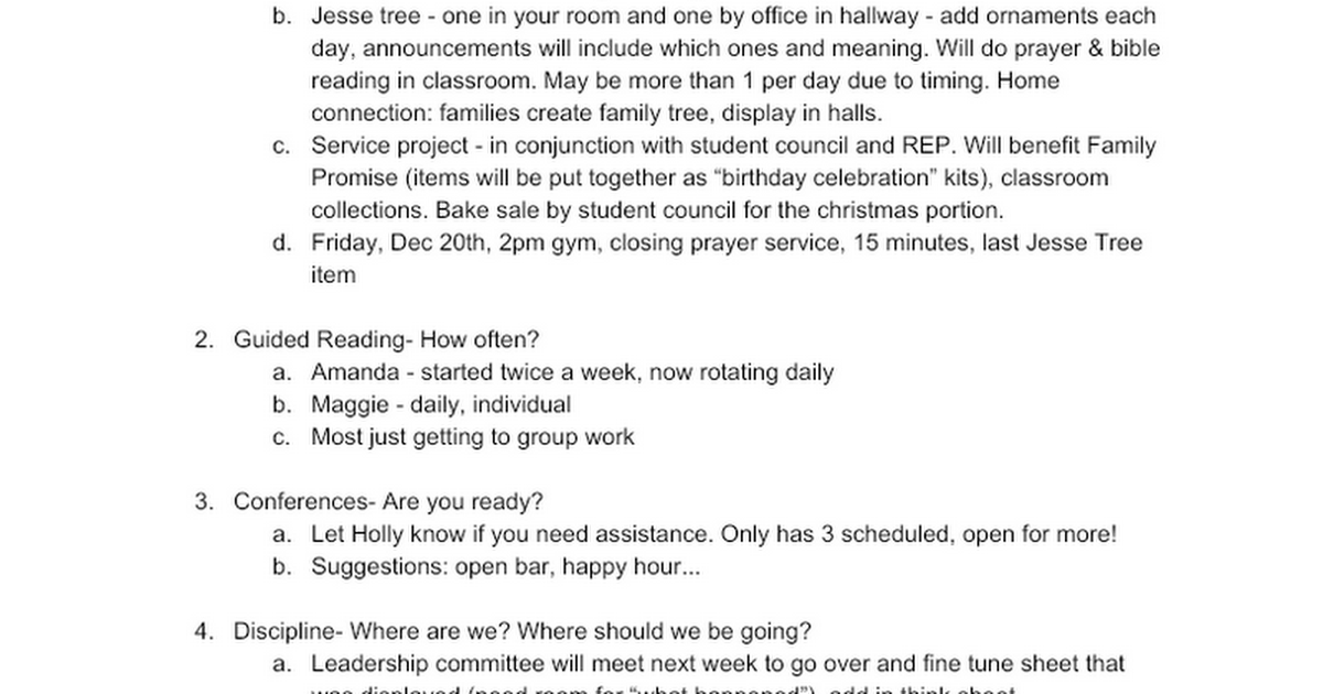 11/12/19 Staff Meeting Agenda