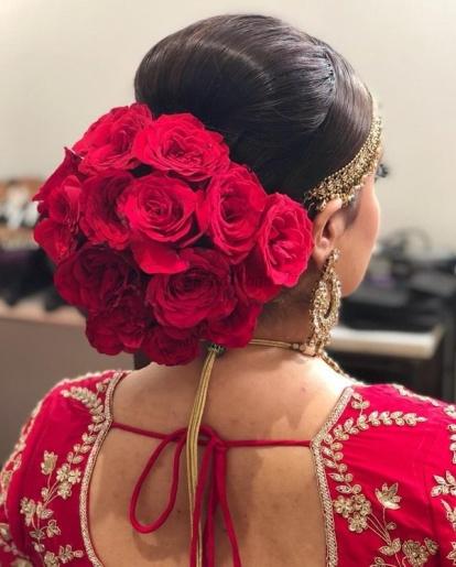 Prettiest 24 Rose Bun Hairstyles to Adorn on Your Wedding Day | ShaadiSaga