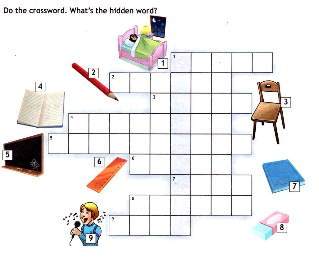 Кроссворд для детей школьные принадлежности