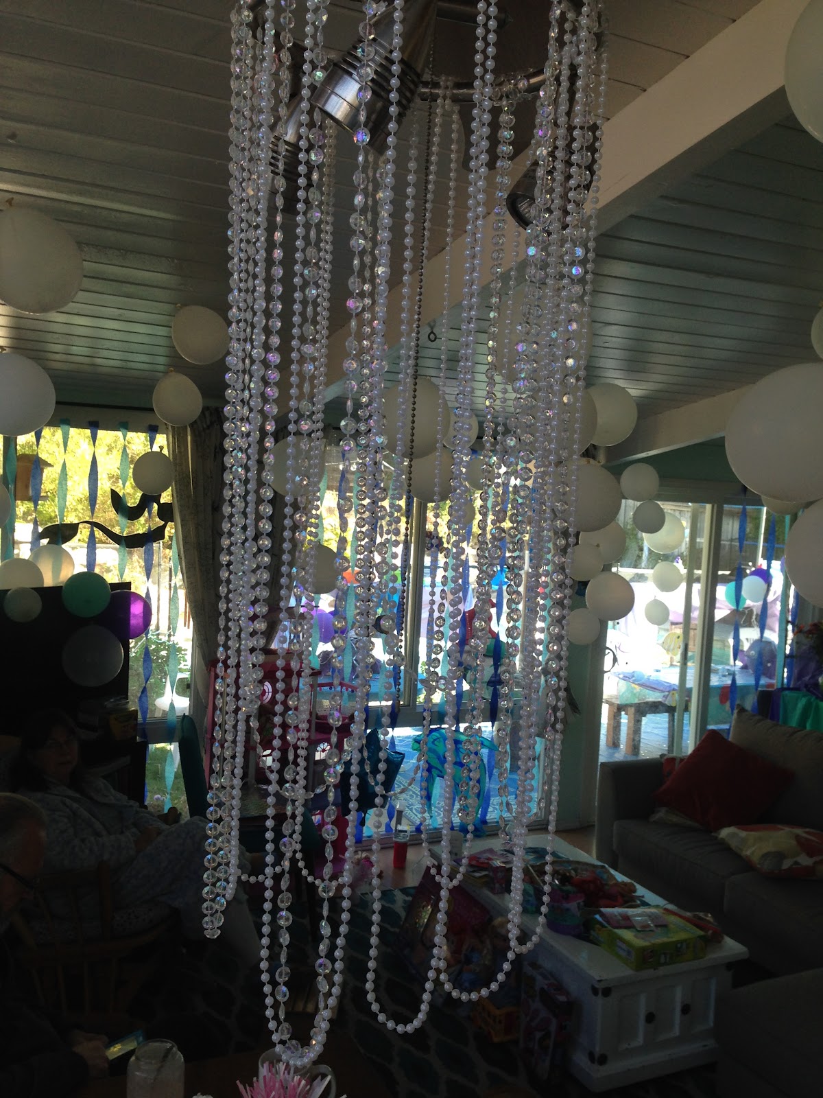 Bling chandelier for mermaid party
