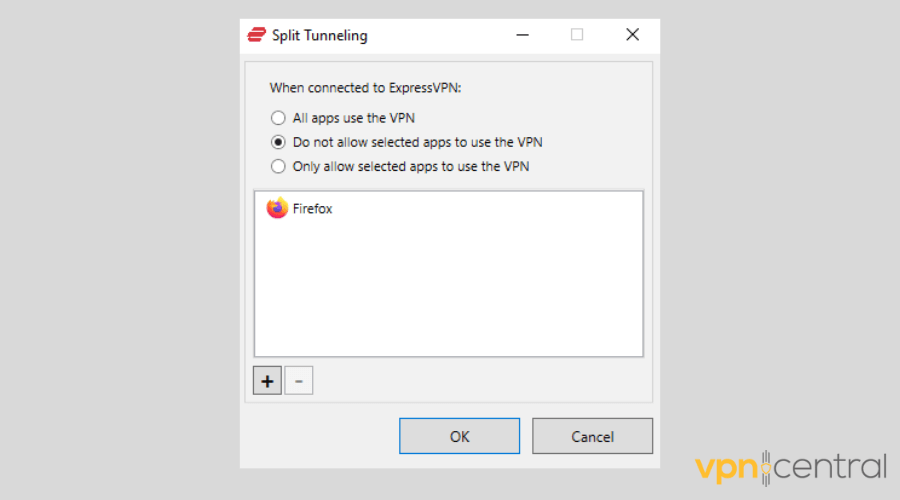 expressvpn do not allow selected apps to use the vpn