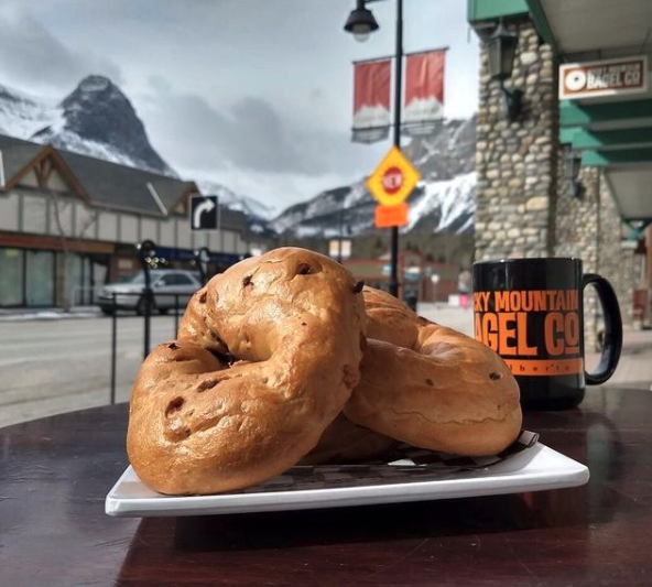 Rocky Mountain Bagel Co Patio Canmore