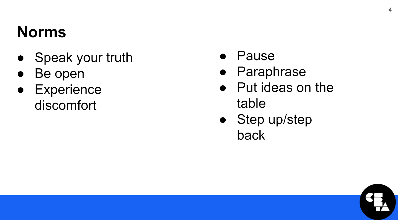 Norms to guide conversation