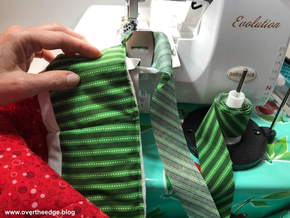 bind a quilt with a serger double fold bias binder