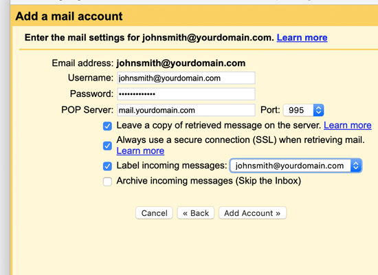 Conectando o e-mail Bluehost ao Gmail