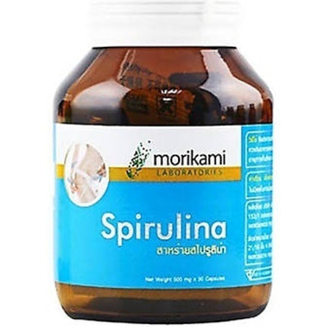 6. สาหร่ายสไปรูลิน่า ตรา  Morikami Spirulina 500 mg