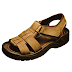 Brown genuine leather stylish summer sandals