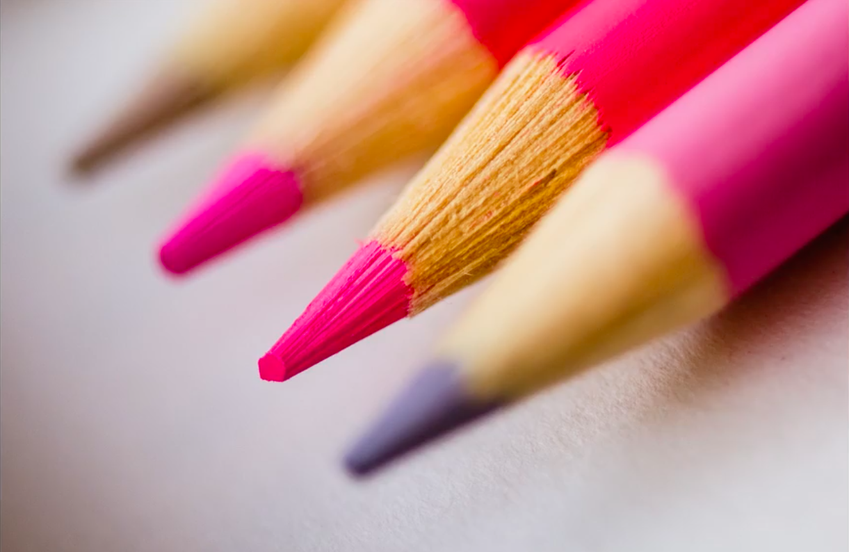 Pontas de lápis cor-de-rosa