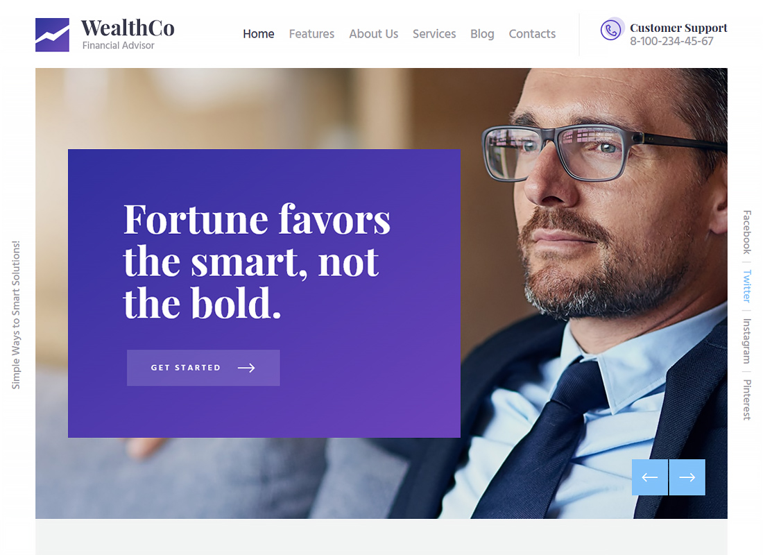 WealthCo - Un tema de WordPress para consultoría empresarial y financiera