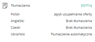lista tłumaczeń w moim asortymencie