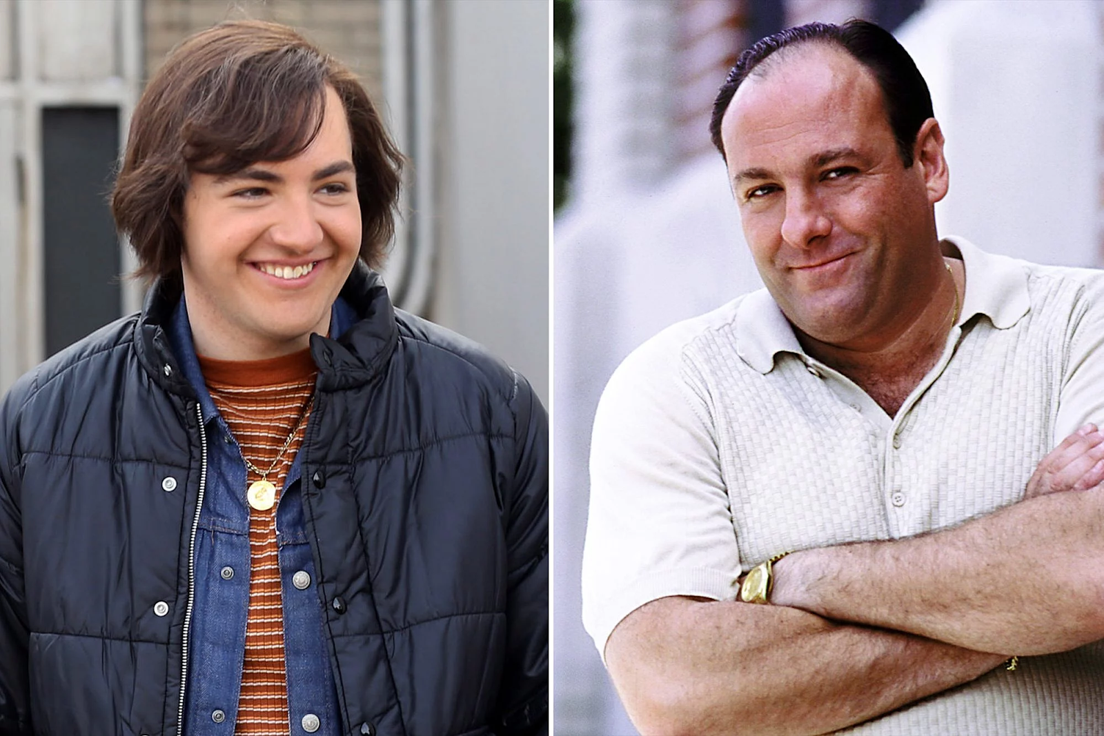 Side-by-side photos of Michael and James Gandolfini