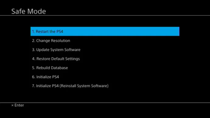 PS4 safe mode