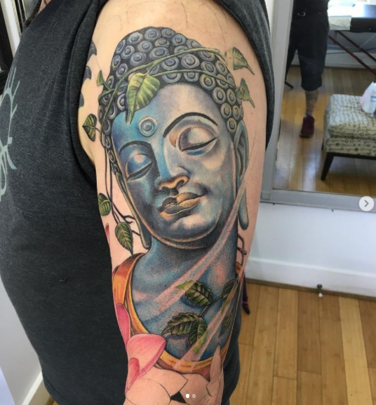 Colored Buddha Tattoo Design Idea