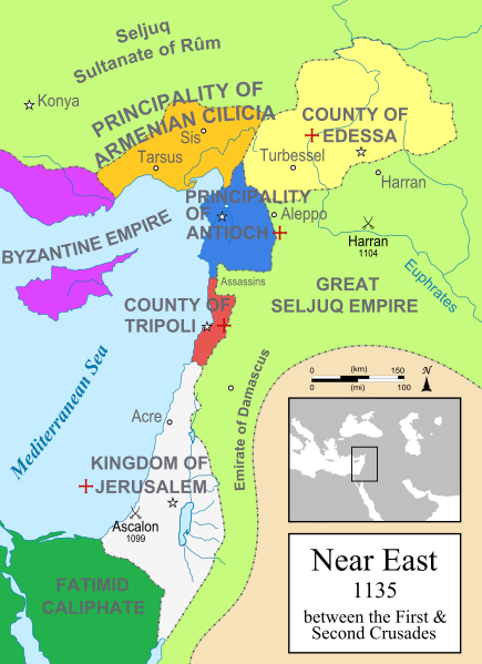 Map of the Latin Principalities in and near the Holy Land.