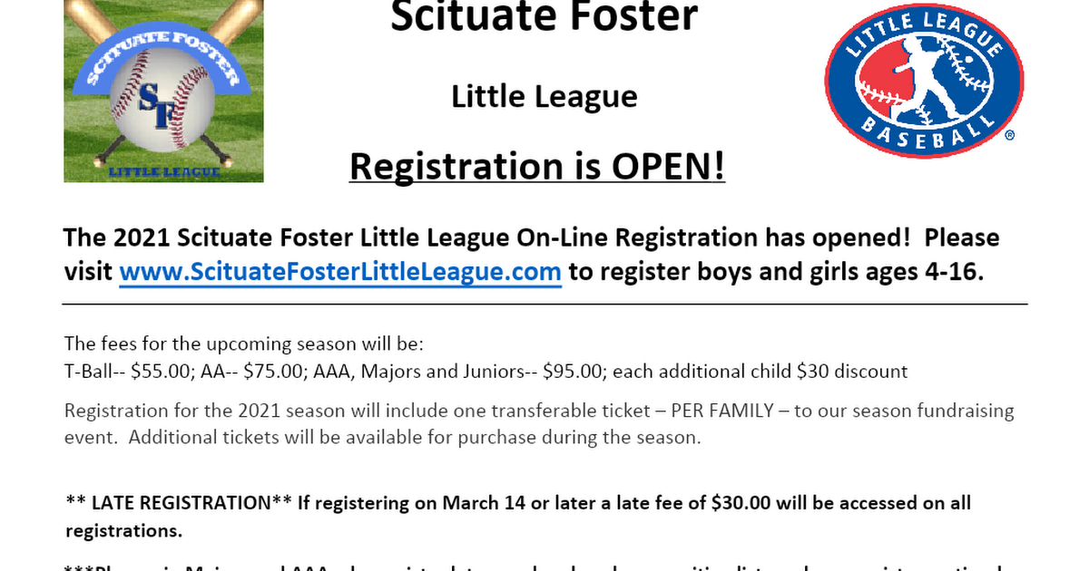 Scituate Foster Little League 2021 registration flyer- v2 (12.22.16).docx