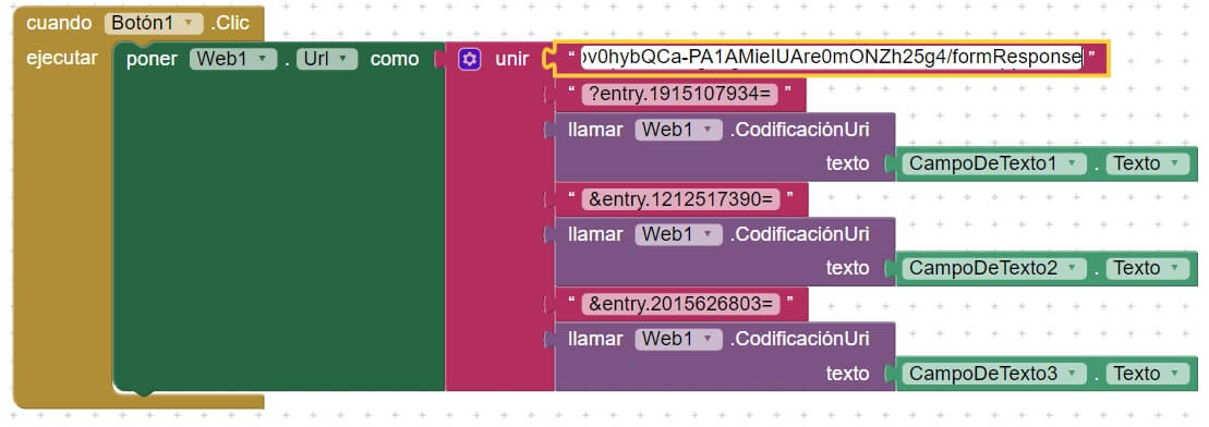 pulsando botón para generar dirección web