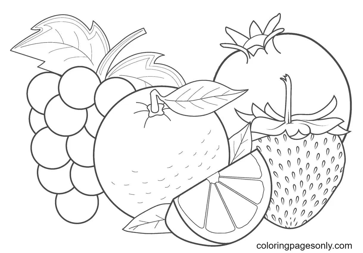Tropical Fruits coloring pages