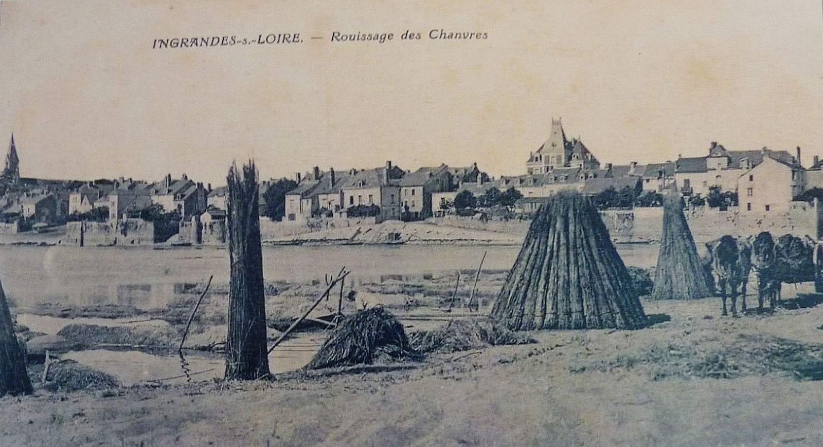 Ancienne image du rouissage de chanvre Ingrandes-sur-Loire