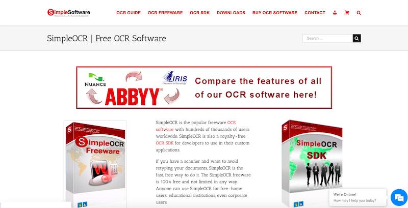 Software OCR gratuito SimpleOCR 