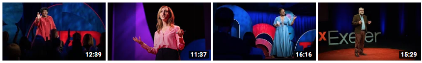 A screenshot of consistent thumbnails from TedTalks. 