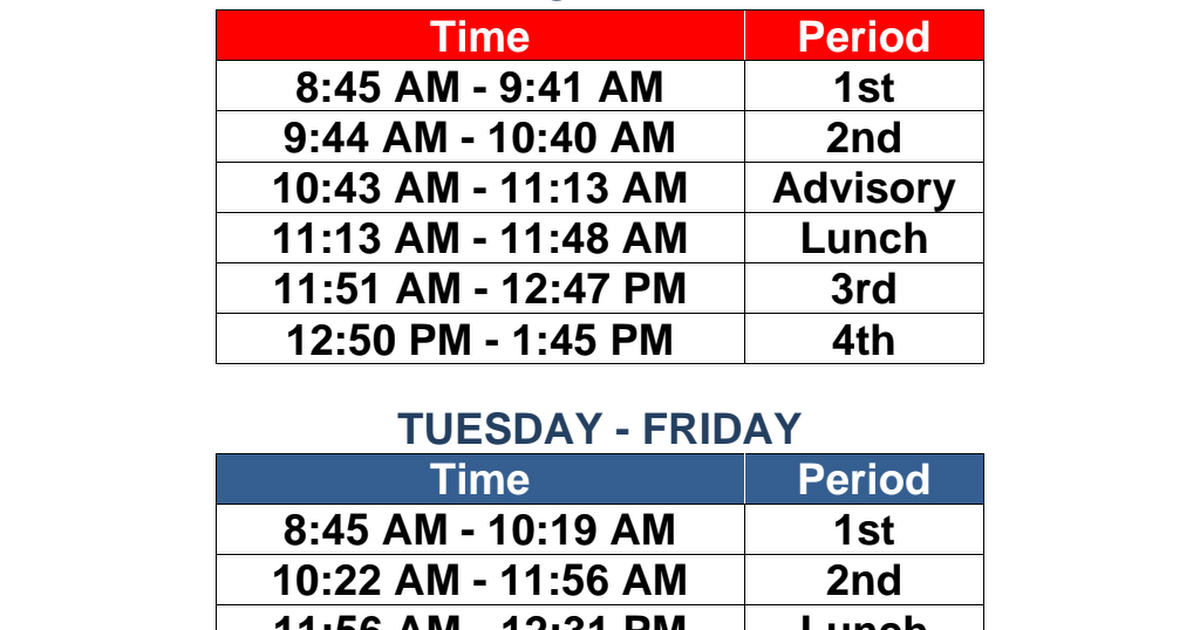voyager academy high school schedule