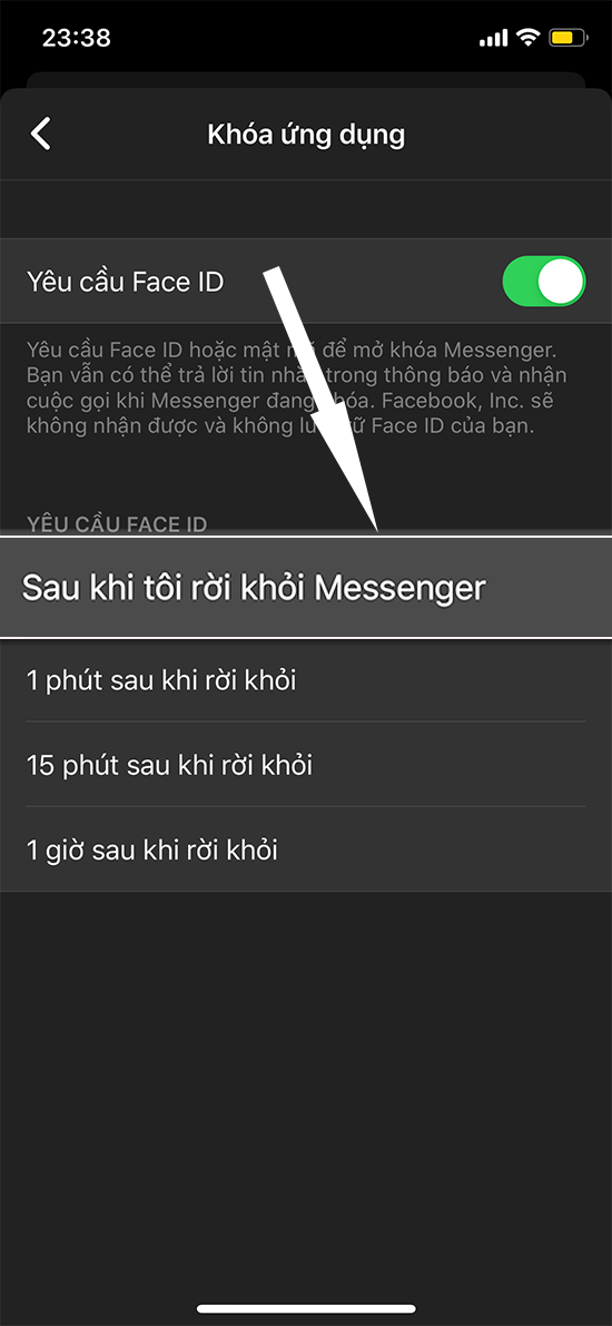 mở khóa messenger bên trên Smartphone với mật khẩu